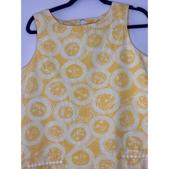 Vintage 1990s Lilly Pulitzer White Label Sun & Lion Novelty Print Dress Yellow 8 - Picture 3 of 16